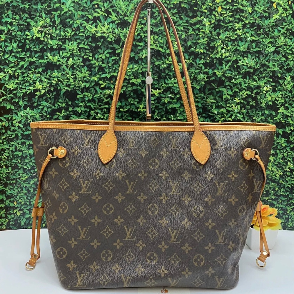 🌸 Louis Vuitton Neverfull MM Monogram Beige Shoulder Bag Tote (CA2058) 🌸